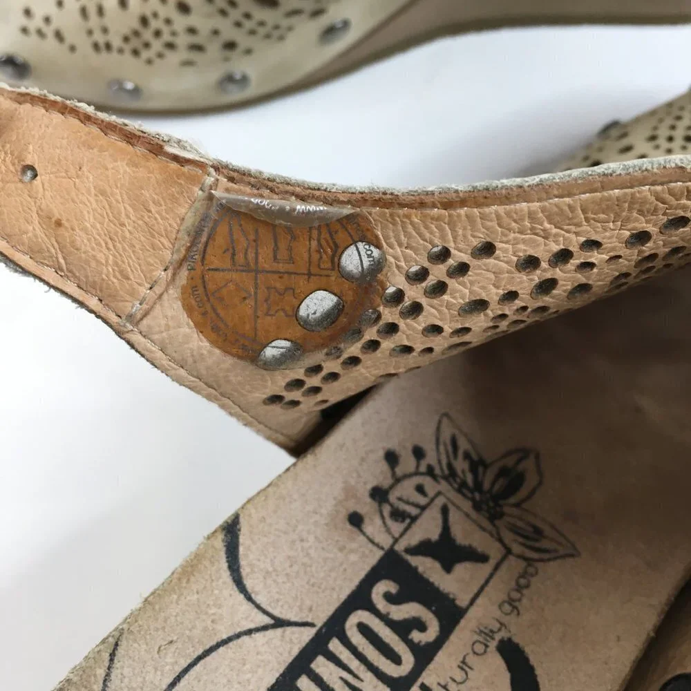 Pikolinos Benissa Laser Cutout Leather Wedge Shoes Size 38